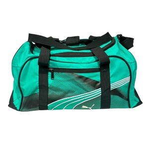 Puma Teamgoal Teambag Black Green Sports Large Size Shoulder Strap Top Handle
